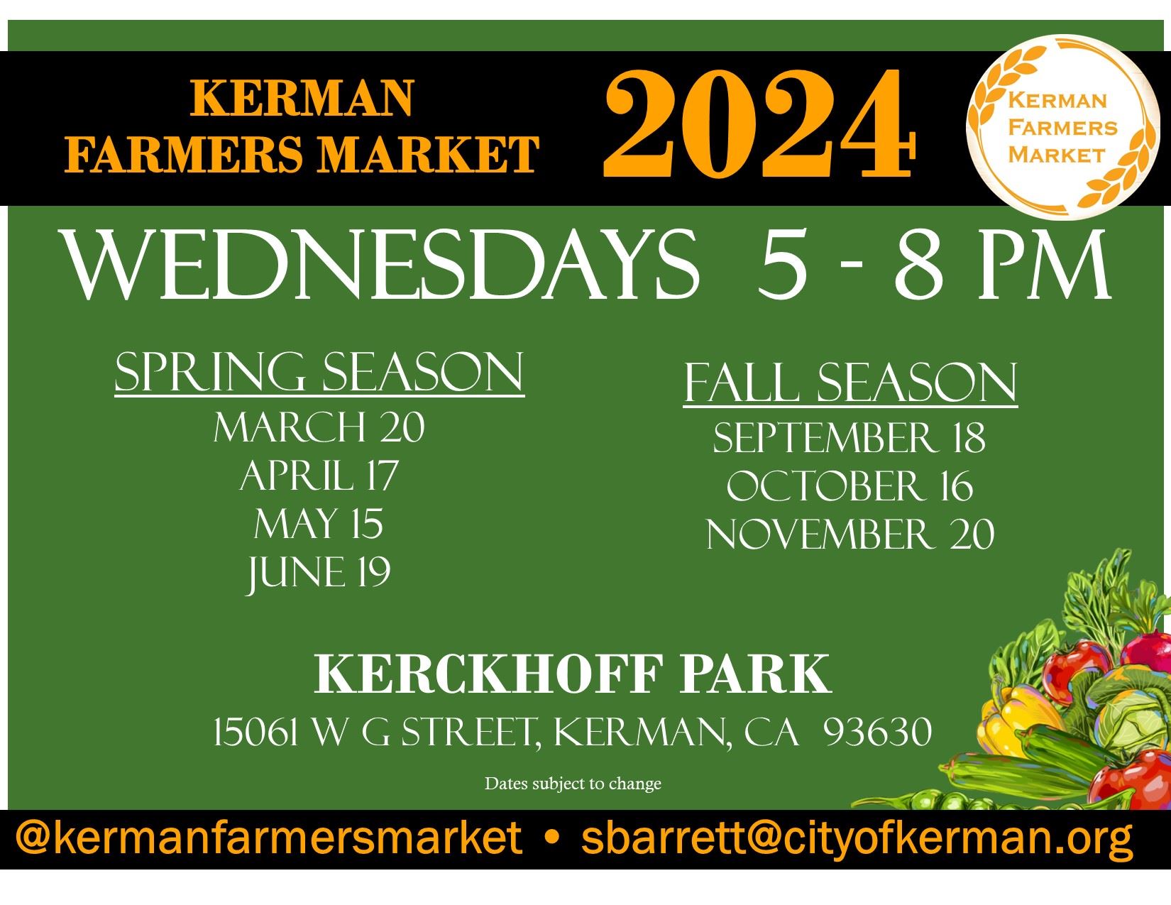2024 Kerman Farmers Market Dates