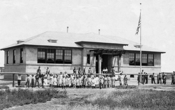 Kids Outside School Building